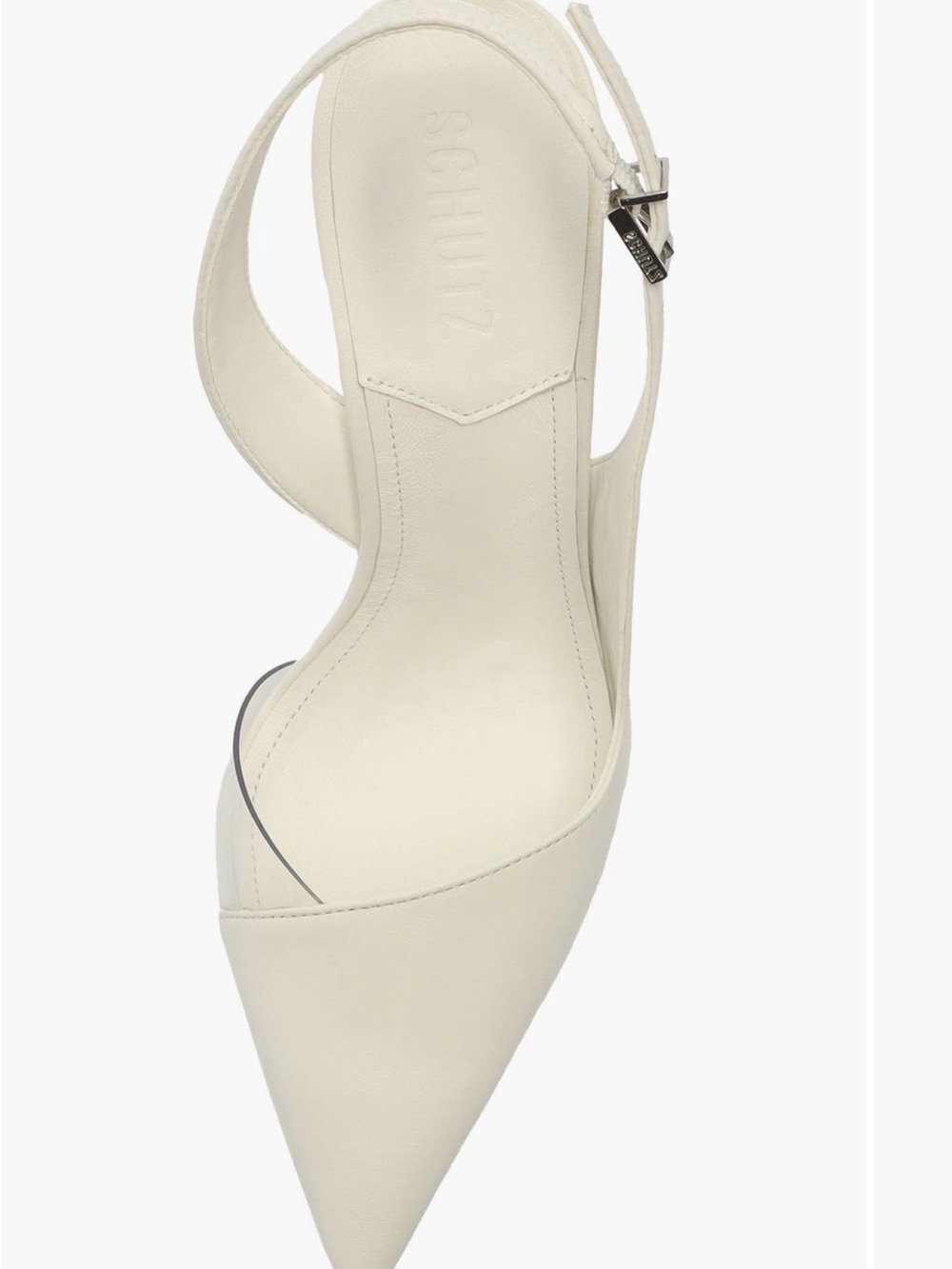 SCHUTZ White Leather Pointed Toe Slingback Pumps 9.5 NWT